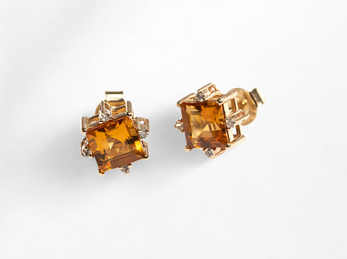 Citrine Stud Earring