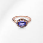 Oval Tanzanite Halo Ring